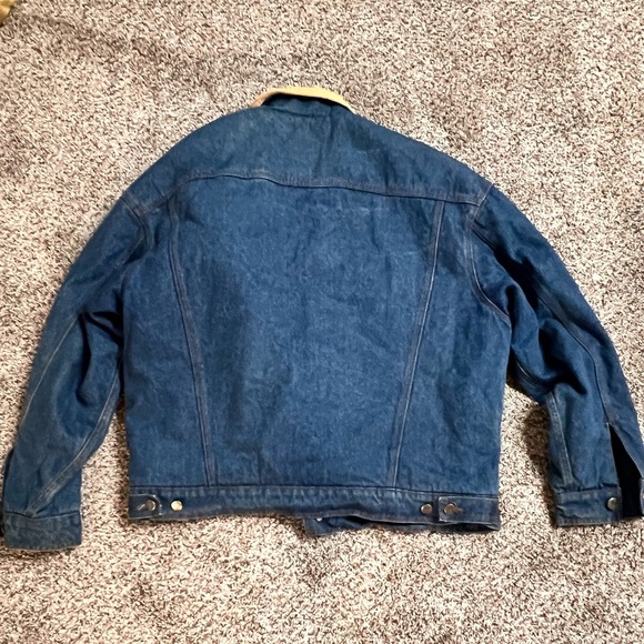 WRANGLER HERO SHERPA LINED WESTERN COWBOY TRUCKER DENIM JEAN JACKET Sz Mens XL - Picture 10 of 13